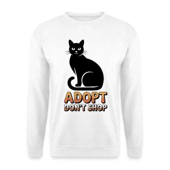 Adoptieren Statt Kaufen Schwarze Katze Tierschutz - Unisex Pullover - Weiß - Vorne