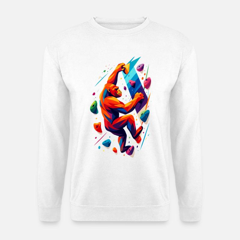 Bouldern Kletterkraft Gorilla Klettern Geschenk - Unisex Pullover - Weiß