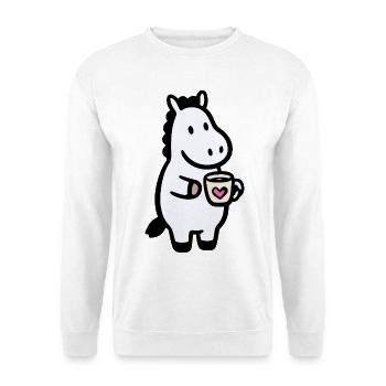 HerzHippo Coffee Companion - Unisex Sweatshirt - white - Front