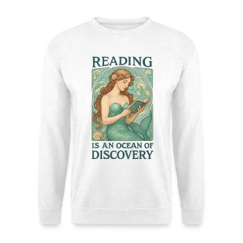 Reading Mermaid in the Ocean of Books - Unisex Sweatshirt - white - Front