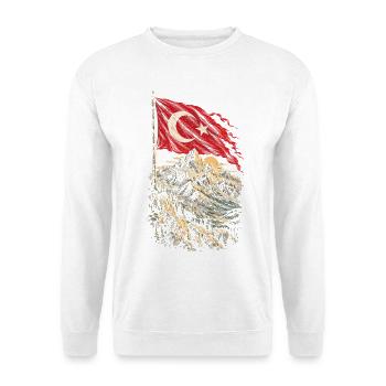 Türkei Türken Türkin Türke Türkiye - Unisex Pullover - Weiß - Vorne - Alina (178cm) & Michal (187cm)