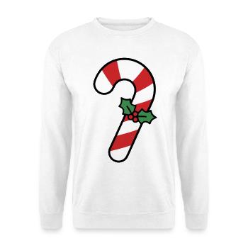 Zuckerstangen-Weihnachtssüßigkeiten - Unisex Pullover - Weiß - Vorne - Alina (178cm) & Michal (187cm)