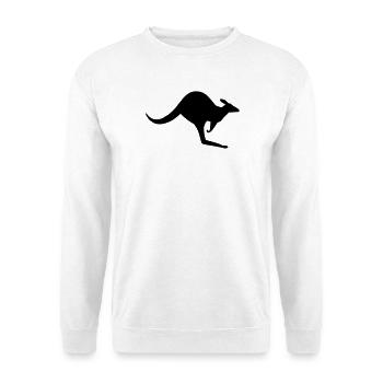 Eine australische Känguru - Unisex Pullover - Weiß - Vorne - Alina (178cm) & Michal (187cm)