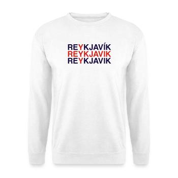 REYKJAVIK Iceland Island Flagge - Unisex Pullover - Weiß - Vorne
