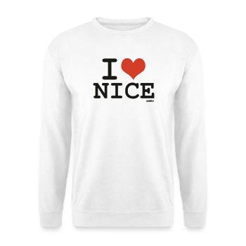 i love Nice - couleurs personnalisables - Sweat-shirt Unisexe - blanc - Devant