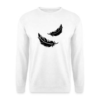 Two flying feathers - Unisex Sweatshirt - white - Front