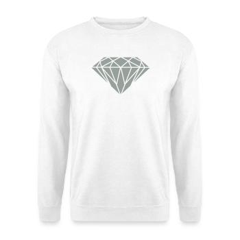 Geometrischer Diamant Linienkunst - Unisex Pullover - Weiß - Vorne