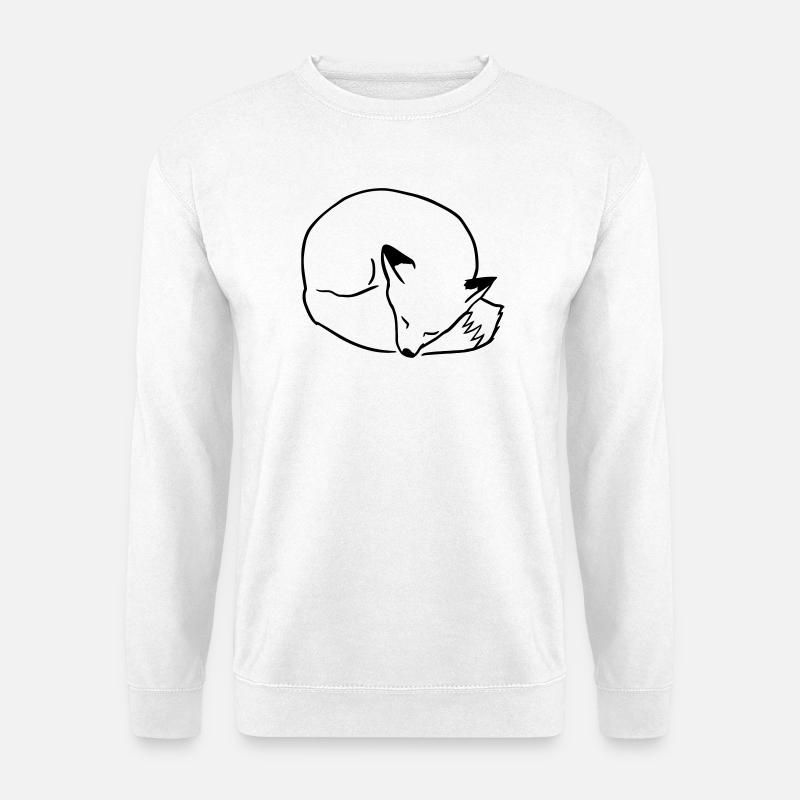 Fuchs schlafend: Niedlich, Kawaii & Comic Stil - Unisex Pullover - Weiß