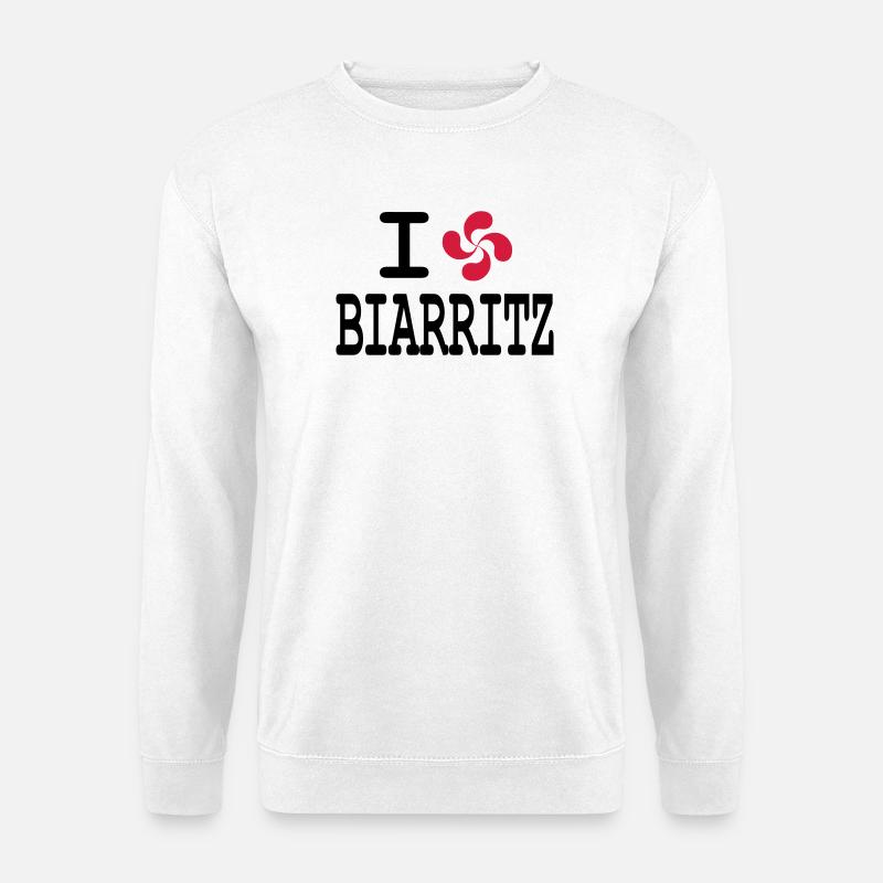 i love biarritz - lauburu - Sweat-shirt Unisexe - blanc