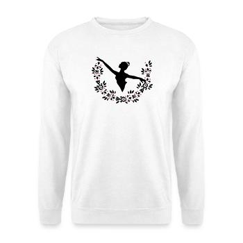 A ballerina and a wreath of leaves - Unisex Sweatshirt - white - Front