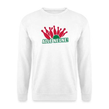 Kegeln - alle Neune! Kegel - Unisex Pullover - Weiß - Vorne