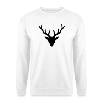 Hirschgeweih - Unisex Pullover - Weiß - Vorne