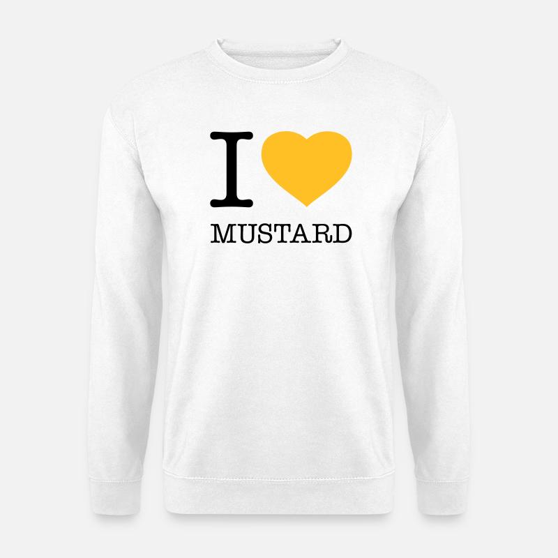 I LOVE MUSTARD Senf Wurst - Unisex Pullover - Weiß