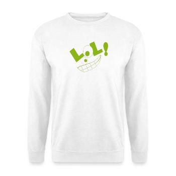 LOL! grün - Unisex Pullover - Weiß - Vorne - Alina (178cm) & Michal (187cm)