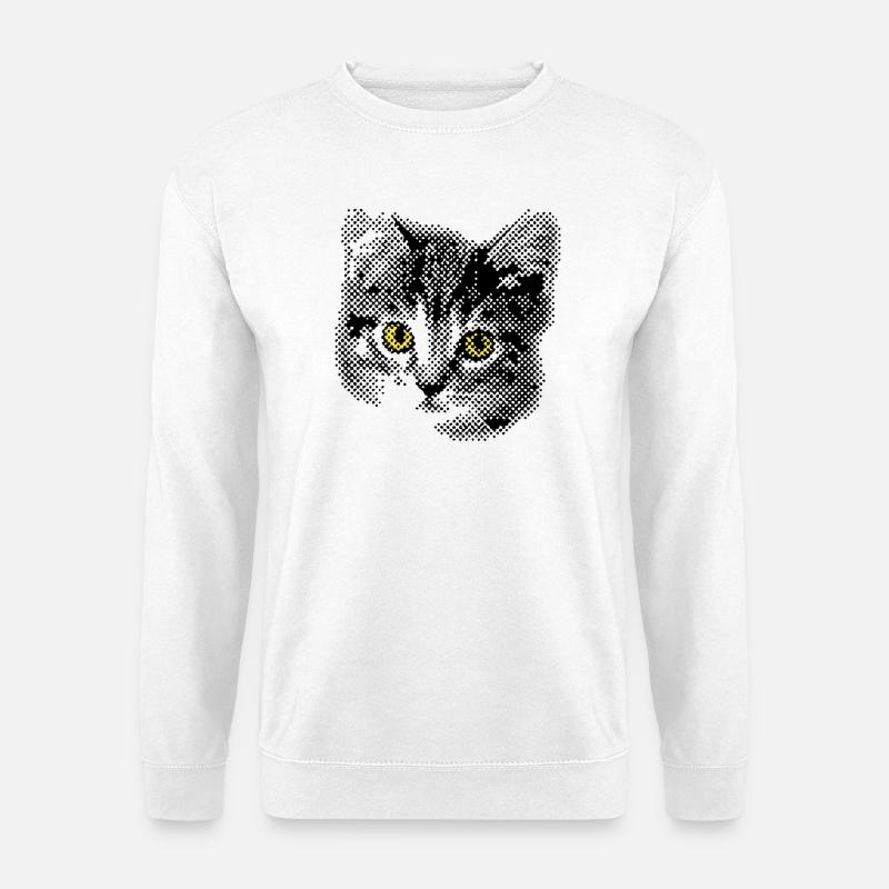 Katzenbaby mit gelben Augen - Unisex Pullover - Weiß