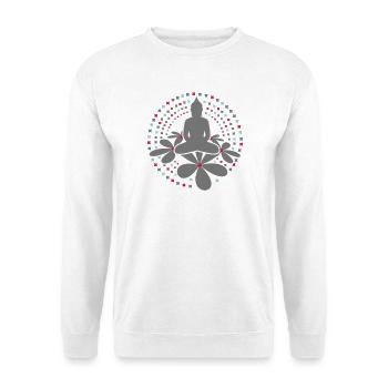 Buddha Mandala - Unisex Pullover - Weiß - Vorne
