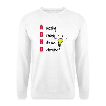 Don de soutien TDAH / TDAH - Sweat-shirt Unisexe - blanc - Devant