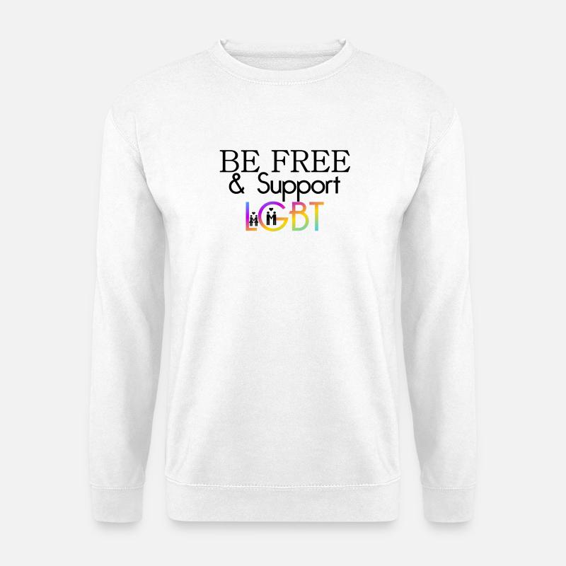 Be Free & Support LGBT Geschenk - Unisex Pullover - Weiß