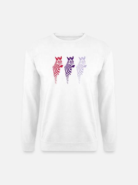 Three Zebras (b) - Unisex Pullover - Weiß
