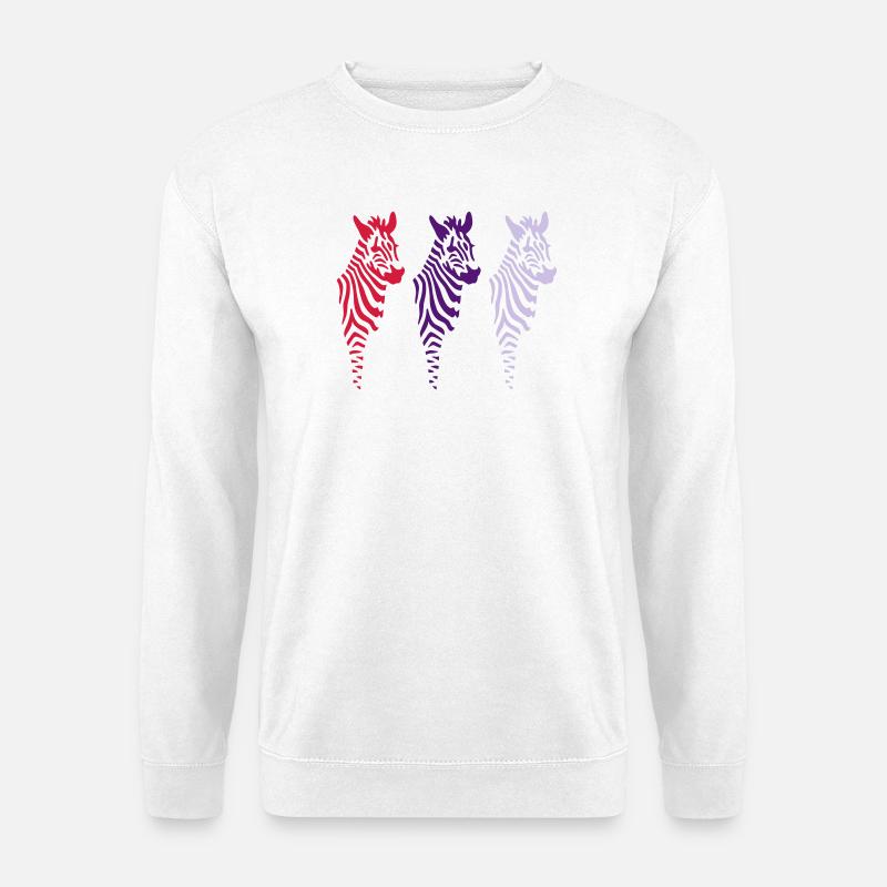 Three Zebras (b) - Unisex Pullover - Weiß