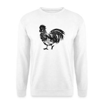 Un coq richement décoré - Sweat-shirt Unisexe - blanc - Devant