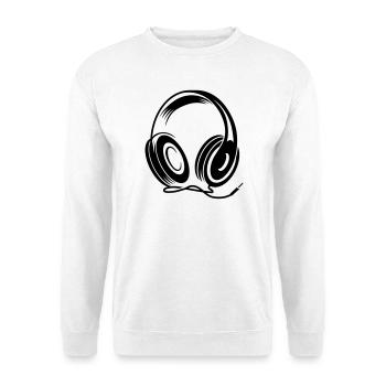 a headphone with cable - Unisex Sweatshirt - white - Front