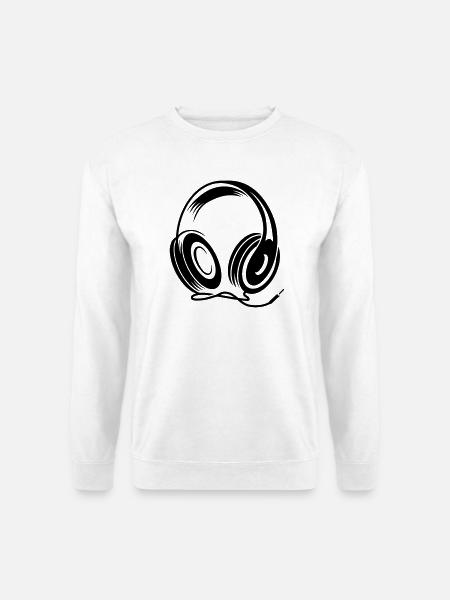 a headphone with cable - Unisex Sweatshirt - white