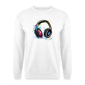 stylish Graffiti Headphones - Unisex Sweatshirt - white - Front
