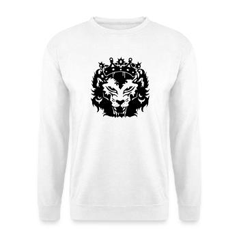 La tête de lion avec une couronne - Sweat-shirt Unisexe - blanc - Devant