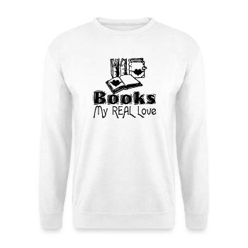 Livres - My Real Love Gift Book Reading Reader - Sweat-shirt Unisexe - blanc - Devant