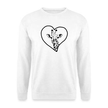 Girafe & Coeur - Sweat-shirt Unisexe - blanc - Devant
