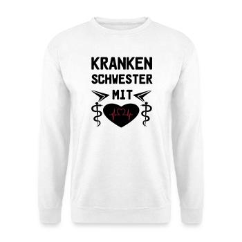 Krankenschwester mit Herz Medizin Geschenk - Unisex Pullover - Weiß - Vorne