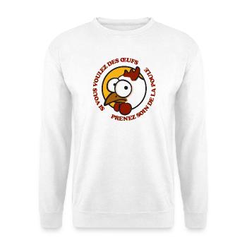 Prenez soin de la poule 1 - Unisex Pullover - Weiß - Vorne