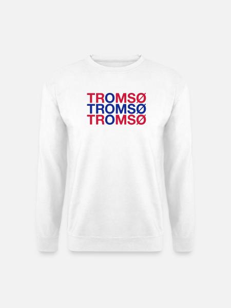 TROMSO Norway Norwegen Norge Norwegische Flagge - Unisex Pullover - Weiß