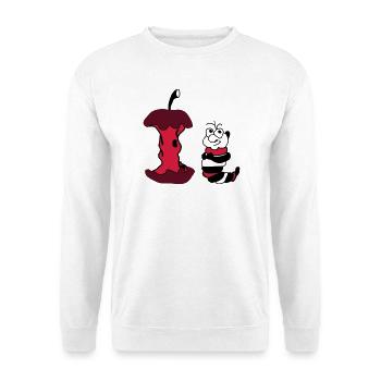 Apfel und Wurm - Unisex Pullover - Weiß - Vorne