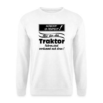 Traktor , Trecker , Landmaschine , Nobody (25) - Unisex Pullover - Weiß - Vorne