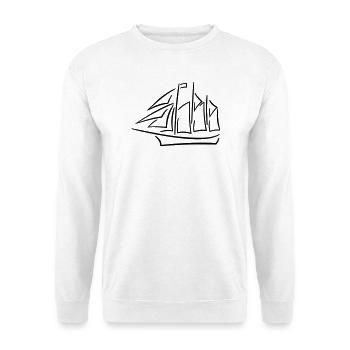 Segelschiff fett - Unisex Pullover - Weiß - Vorne