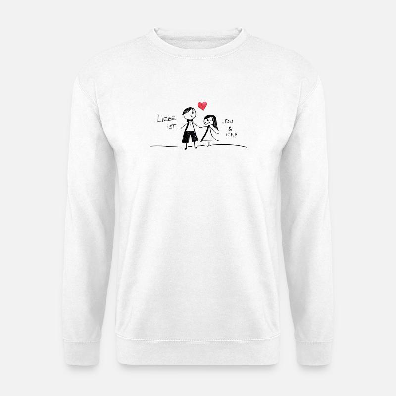 Liebe ist..._ROT - Unisex Pullover - Weiß