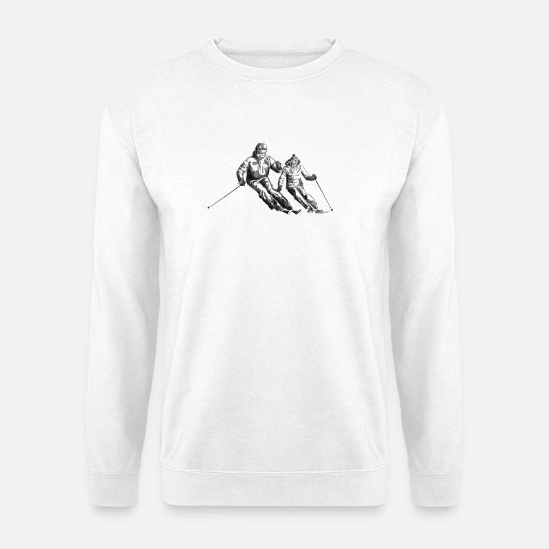 Ski Paar - Unisex Pullover - Weiß
