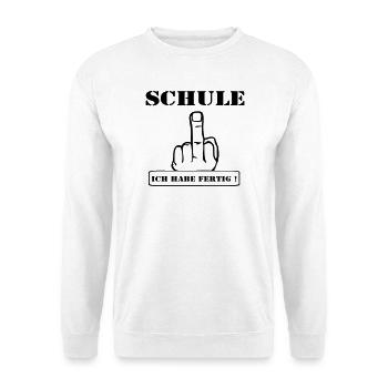 Abschluß Shirt Schule fertig (25) - Unisex Pullover - Weiß - Vorne