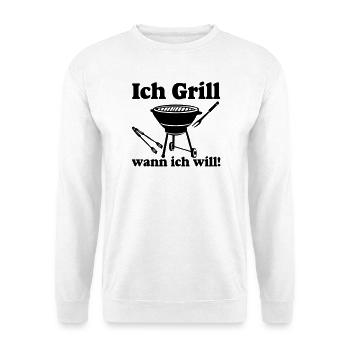 Grillkönig,Grillen,BBQ , Ich Grill (25) - Unisex Pullover - Weiß - Vorne