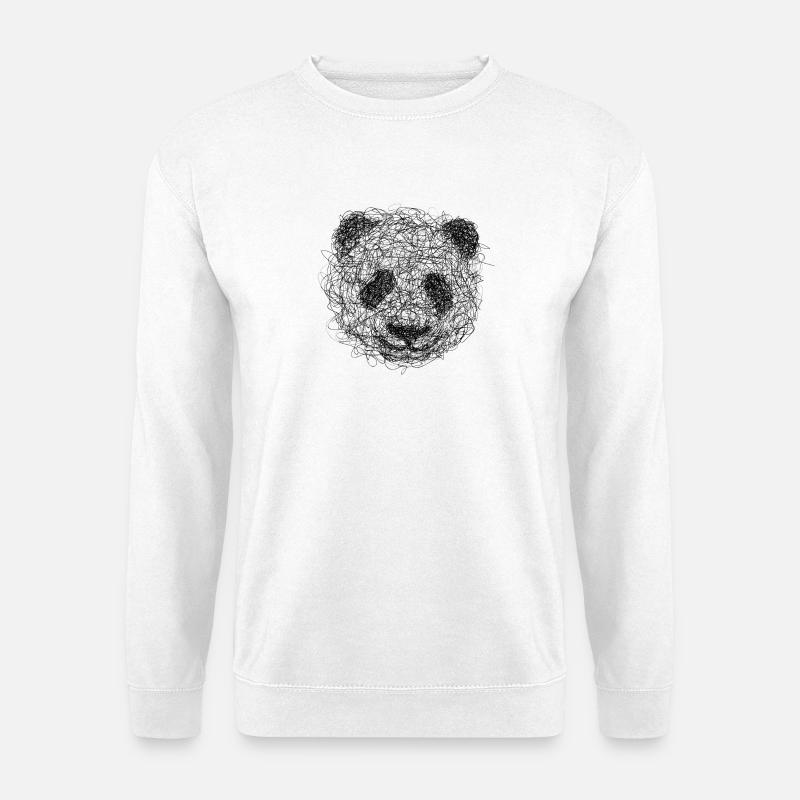 Panda Drawing Scribble - Panda scribble art - Unisex Sweatshirt - white