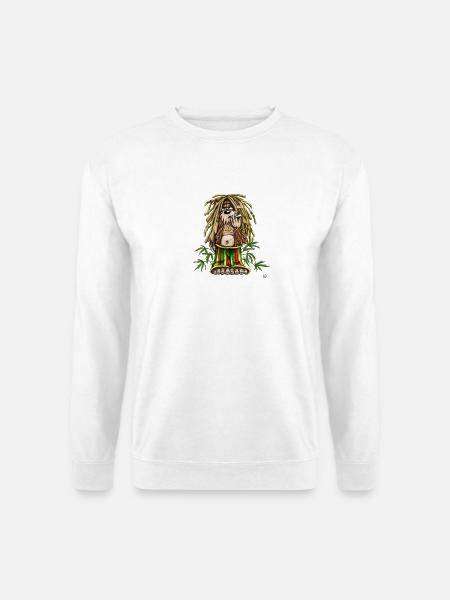 Rastafari Dread Bear Illustration - Unisex Pullover - Weiß
