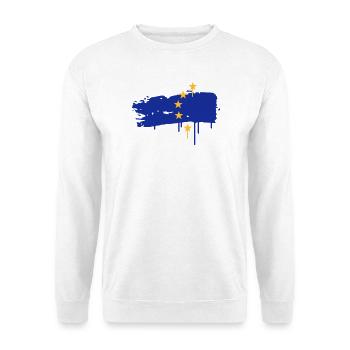 Drapeau européen peinture avec un coup de pinceau - Sweat-shirt Unisexe - blanc - Devant
