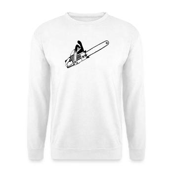 Motorsäge , Kaminholz , Old School Kettensäge (25) - Unisex Pullover - Weiß - Vorne