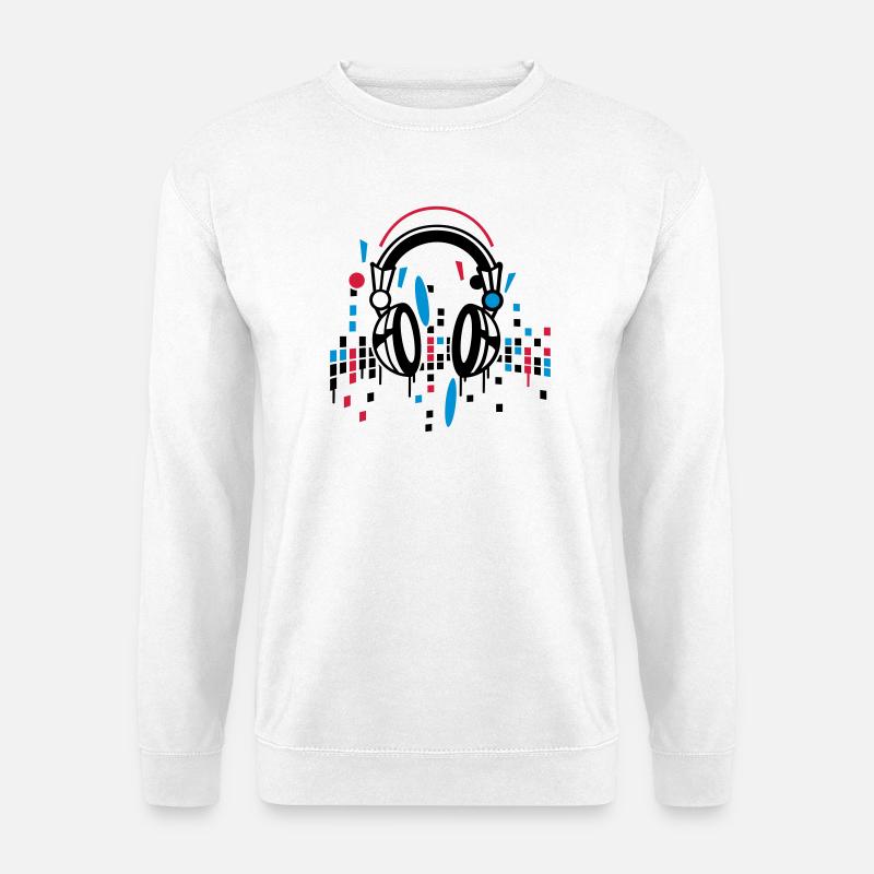 Kopfhörer Equalizer Zeichnung - Unisex Pullover - Weiß