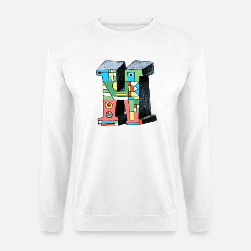 Buchstabe H - Unisex Pullover - Weiß