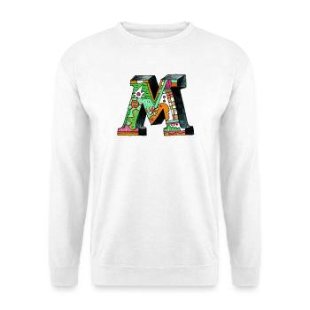 M Farbexplosion Doodle-Kunst - Unisex Pullover - Weiß - Vorne