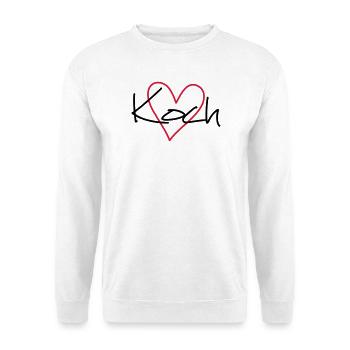 Koch Herz Hobbykoch Küche Geschenkidee - Unisex Pullover - Weiß - Vorne