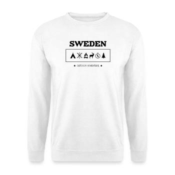 Symboles de l'aventure en plein air en Suède - Sweat-shirt Unisexe - blanc - Devant
